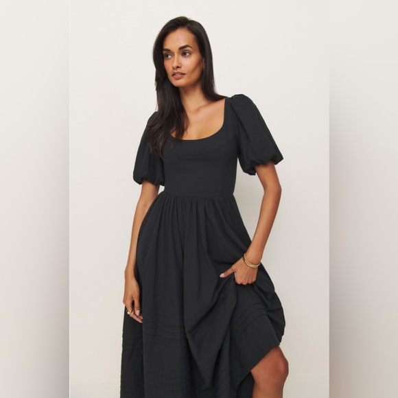 Reformation Everlyn Puff Sleeve Stretch Organic Cotton Maxi Dress - Picture 2 of 7